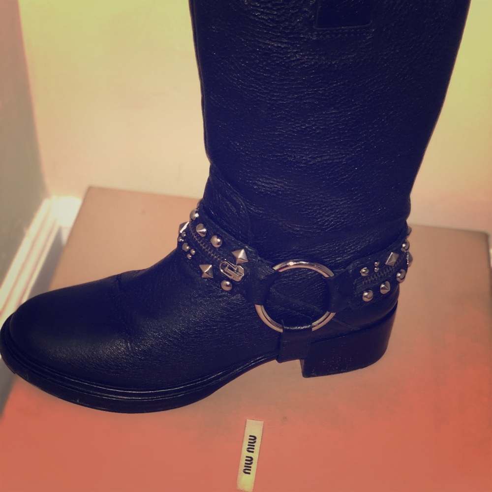 Black MIU MIU boots